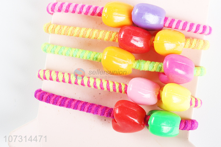 China manufacturer colorful heart hair ties children hair rings