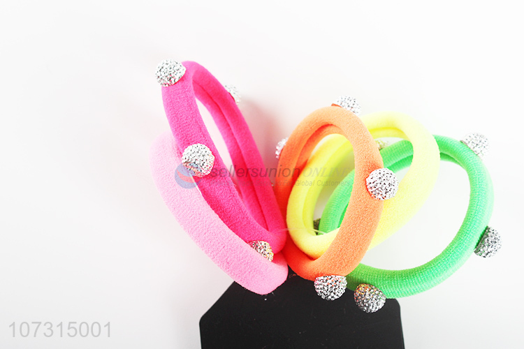 Excellent quality chic beaded hair rings girls hair accessories