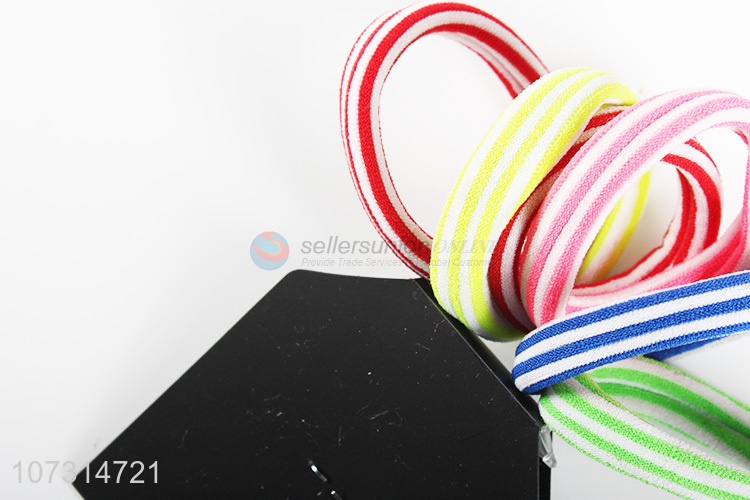 Promotional items stylish stripe hair bands women hair ties