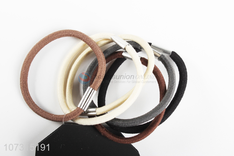 Wholesale custom solid color hair bands ladies elastic hair ropes