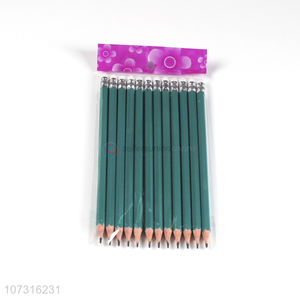 Wholesale 12 Pieces Plastic Pencil With Eraser Set