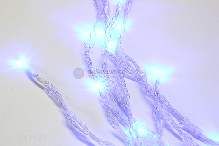 Custom 96 LED Transparent Wire Blue String Decoration Lights With Tail Plug