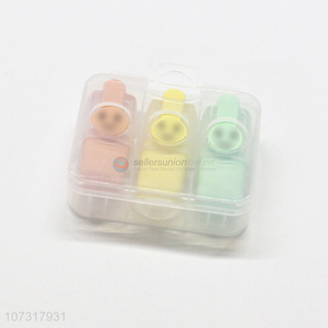 Popular products 3pcs fluorescent colors quick-dry plastic highlighter pen