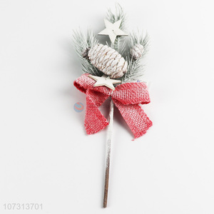 New Product Christmas Decoration Christmas Twig Picks with Bowknot