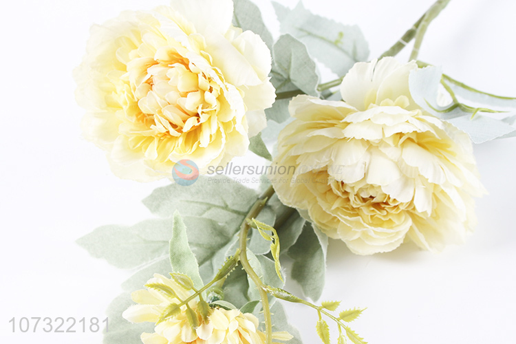 Hot Sale 3 Heads European Style Peony Artificial Bouquet For Decoration