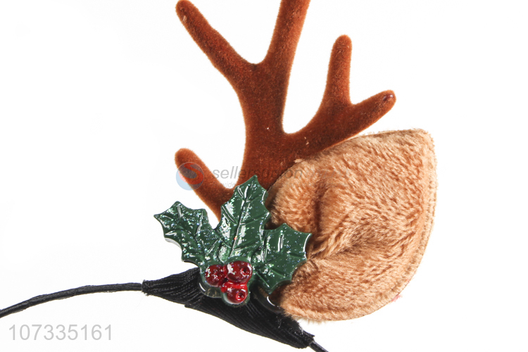 Wholesale Fun-Filled Reindeer Antler Headband With Leaf For Christmas Party Decor