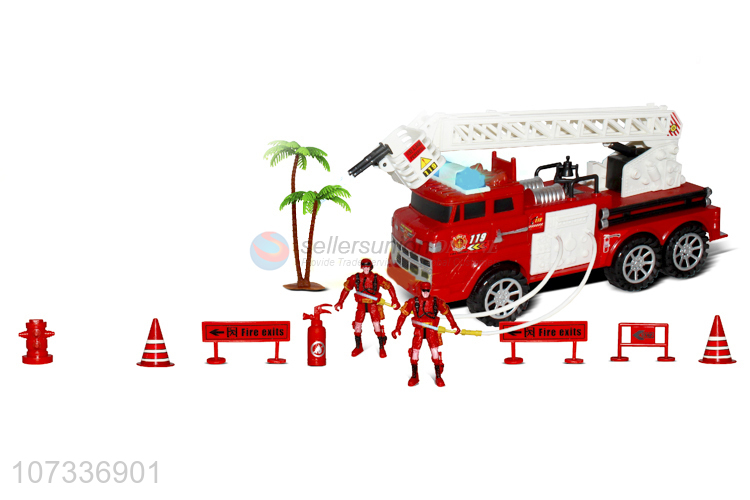 Custom Helicopter Ambulance Inertial Ladder Fire Truck Boat Set Toy