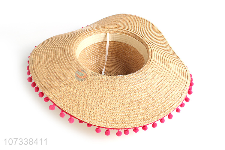 Cheap Price Paper Straw Wide Brim Floppy Beach Hats Women Sun Hat