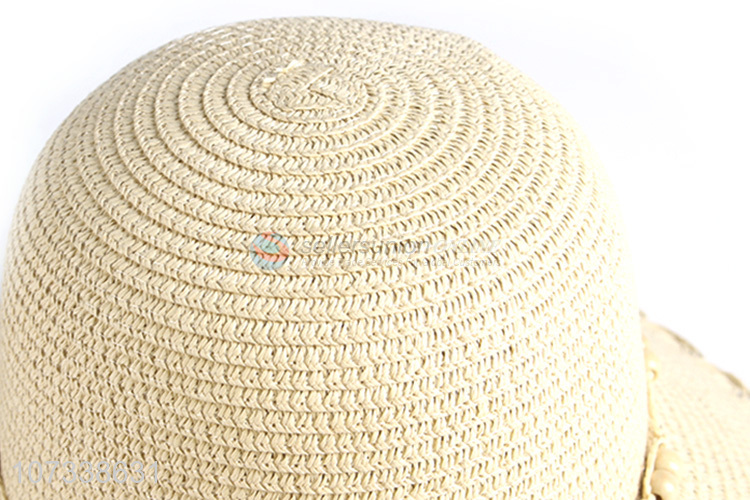 Cheap Price Womens Summer Straw Hat Bow Decoration Sun Beach Hat