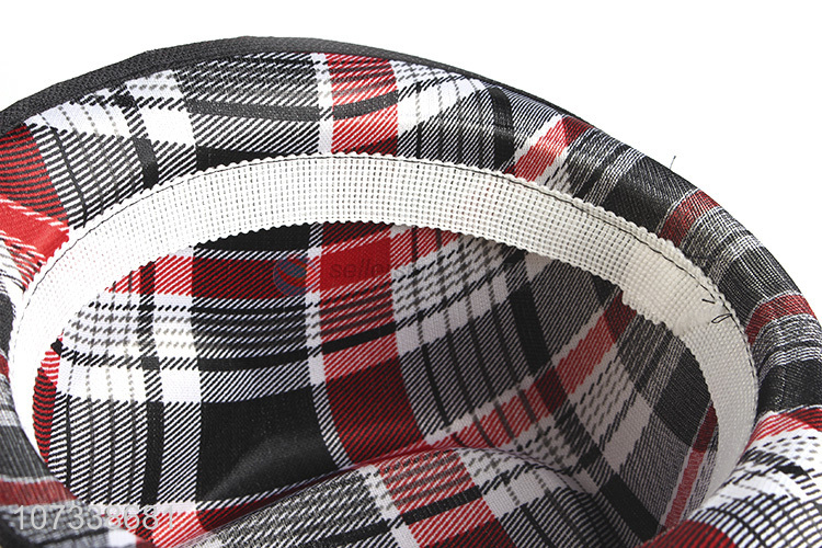 New Style Plaid Panama Hats Fashion Adults Polyester Cap