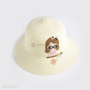 Cheap Fashion Cartoon Girls Design Children Beach Sun Straw Hat