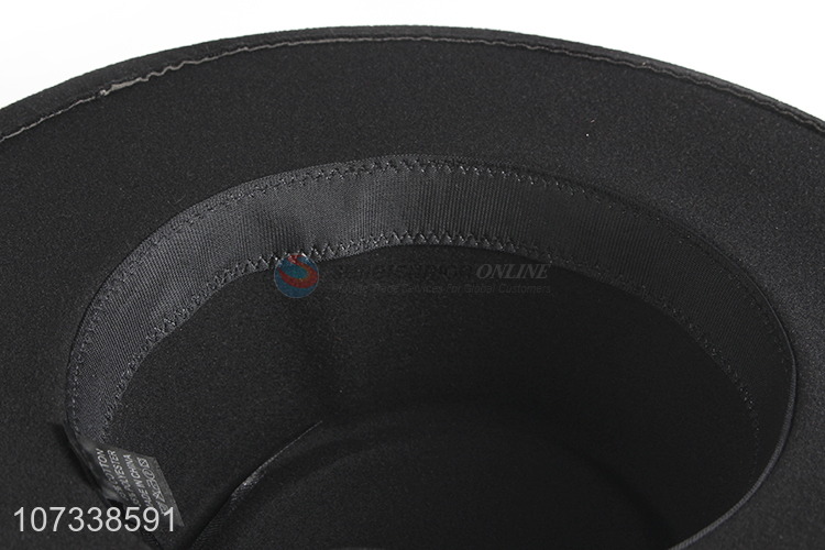 Wholesale Custom Panama Hat Fashion Black Polyester Cap