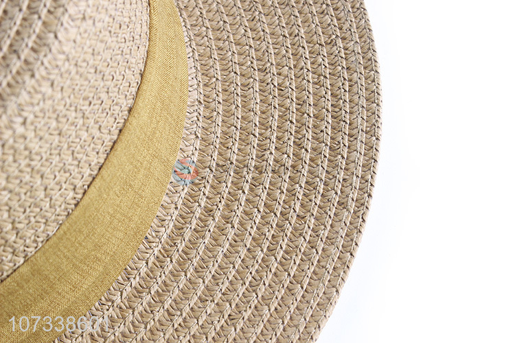 Best Sale Woman Leisure Outdoor Paper Straw Hat With Bow Decoration