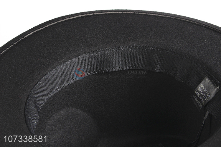 Promotional Polyester Breathable Fashion Black Panama Hat