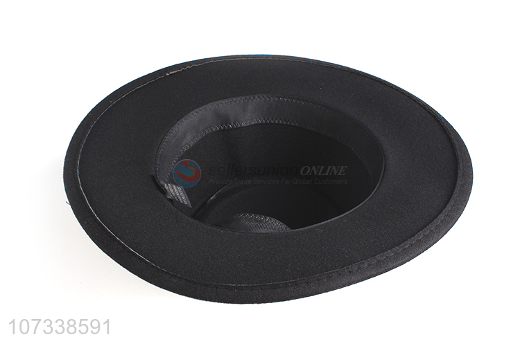 Wholesale Custom Panama Hat Fashion Black Polyester Cap