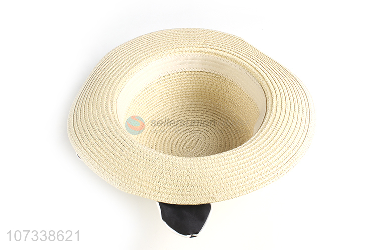 New Design Women Natural Summer Straw Hats Beach Hat With Bow