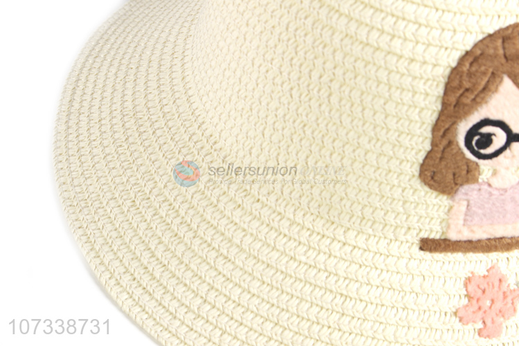 Cheap Fashion Cartoon Girls Design Children Beach Sun Straw Hat