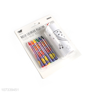 Good Sale Colorful Crayon With Sticky Paint Roll Set