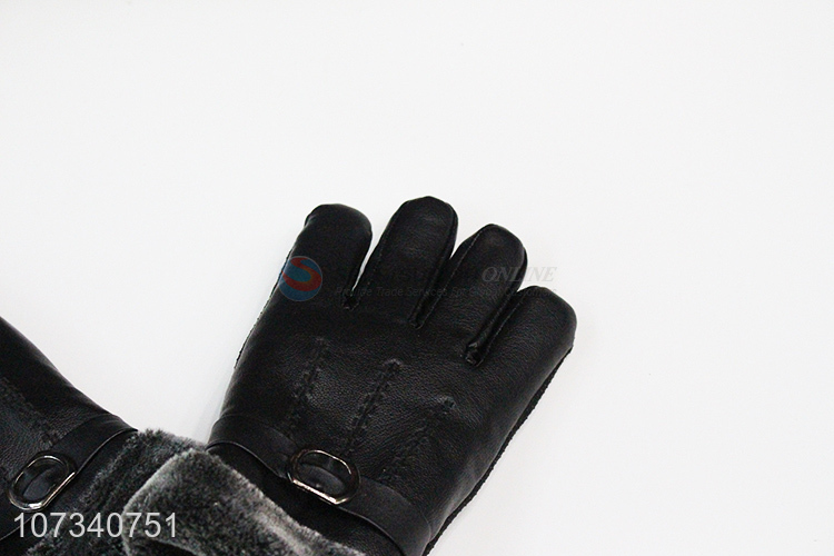 High quality men winter outdoor pu leather riding motorcycle gloves