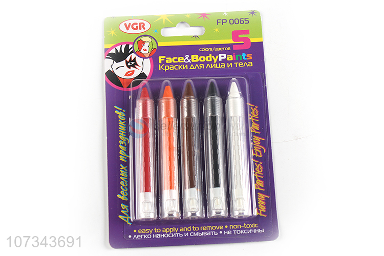 Premium Quality 5-Color Easily-Washed Fun Face Paint Crayon Face Paint Stick