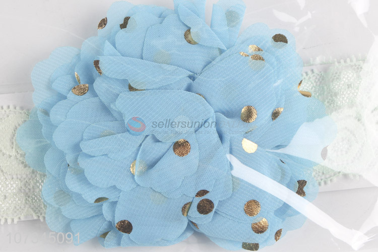 Cute design elastic head wrap flower hairbands for girls