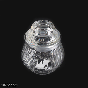 Hot sale crystal clear glass sugar jar with lid