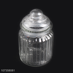 Promotional cheap durable transparent glass candy jar cookie jar