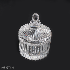 Attractive design clear glass candy jar glass storage jar