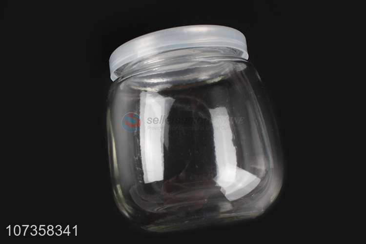 Factory price clear flower tea glass jar dried fruit storage container