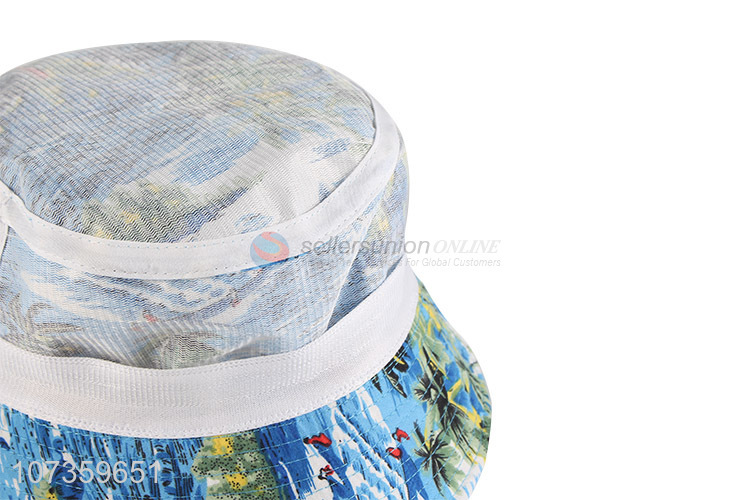 Custom Ocean Style Printing Fisherman Hat Casual Bucket Hat