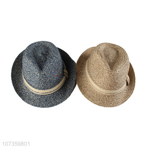 High Quality Straw Fedora Hat Breathable Billycock Hat