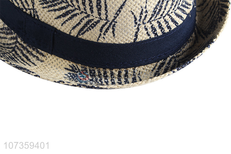 Good Quality Summer Short Brim Straw Fedora Hat