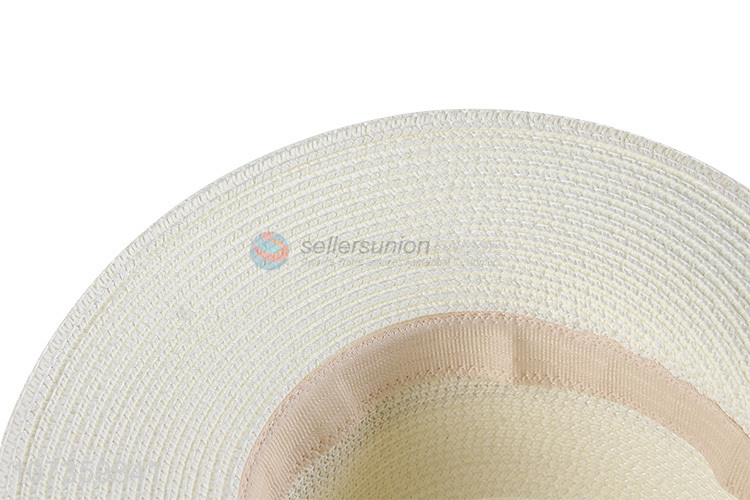 Custom Summer Straw Beach Hat With Cap Ribbon