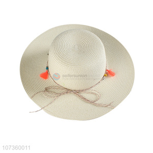 Wholesale Large Brimmed Round Hat With Elegant Accessories