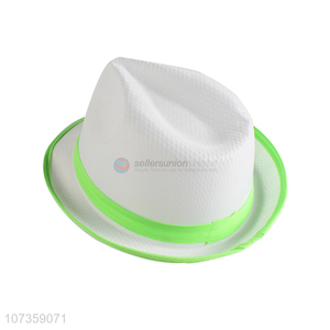 Good Quality Fluorescent Cloth Wrap Edge Fedora Hat