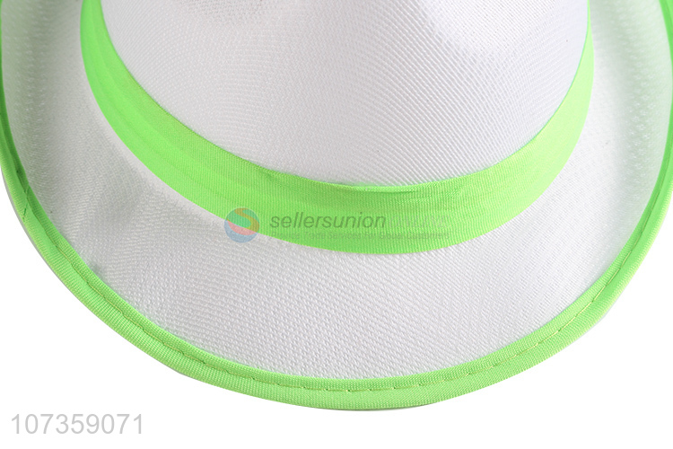 Good Quality Fluorescent Cloth Wrap Edge Fedora Hat