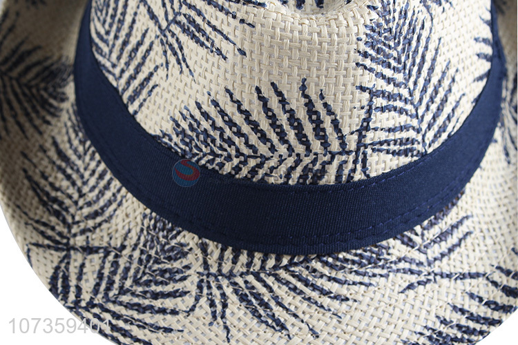 Good Quality Summer Short Brim Straw Fedora Hat