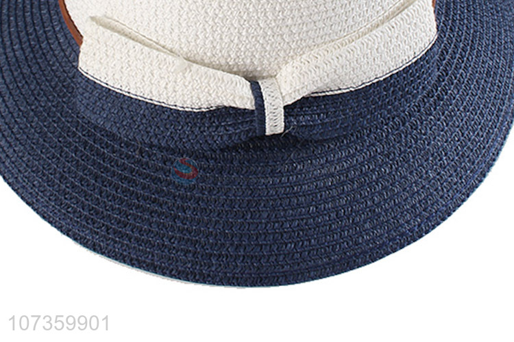 New Style Color Matching Round Cap Straw Hat