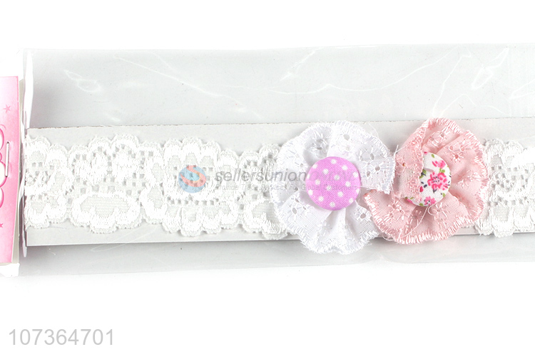 Competitive Price Girls Flower Baby Elastic Hair Band Lace Headband