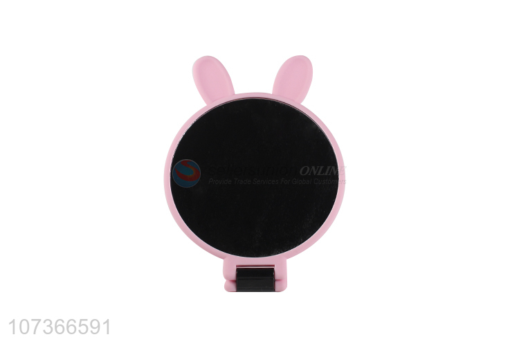 Best selling pink rabbit ear folding makeup mirror hand-held mirror