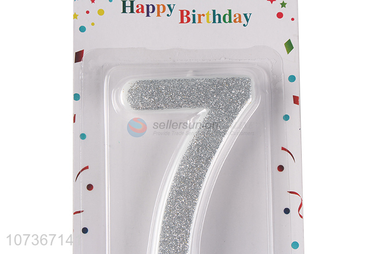 Factory Wholesale Paraffin Waxglitter Number Birthday Party Cake Candle