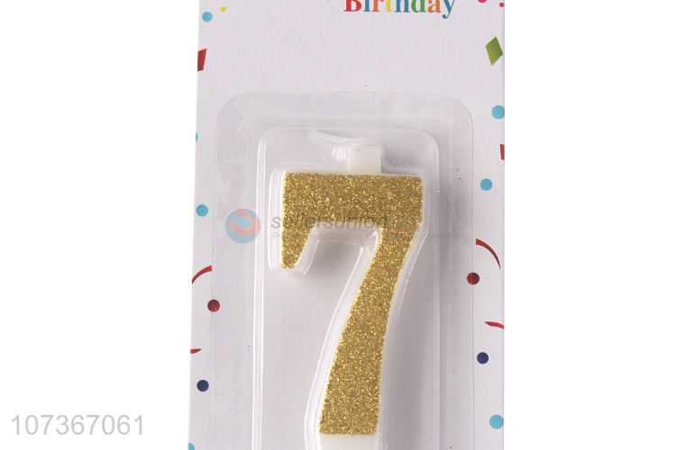 Cheap Price Number Candle Glitter Number 7 Candle Birthday Cake Candle