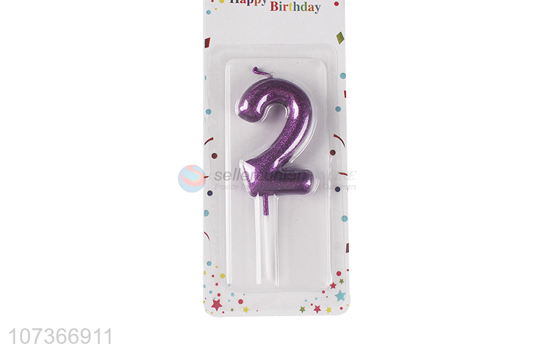 High Quality Numbers 2 Paraffin Wax Happy Birthday Candle