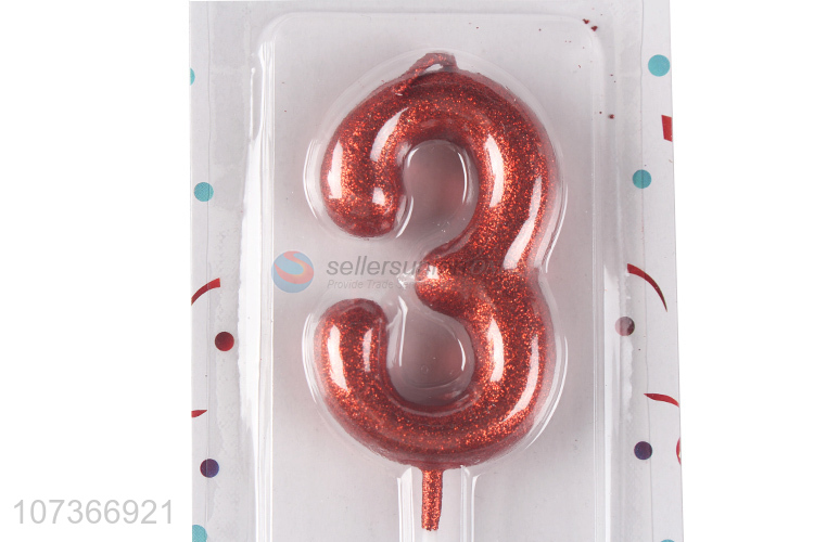 Best Price Birthday Party Cake Decorations Number 3 Paraffin Wax Candle