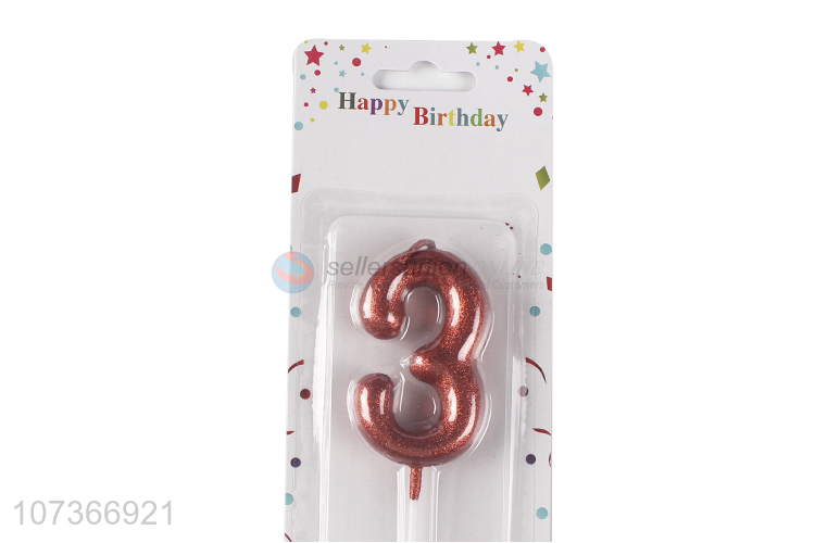 Best Price Birthday Party Cake Decorations Number 3 Paraffin Wax Candle