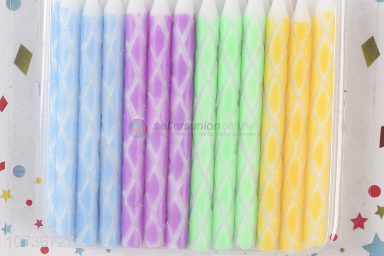 New Fashion Cake Decoration Colored Birthday Candle And Holders