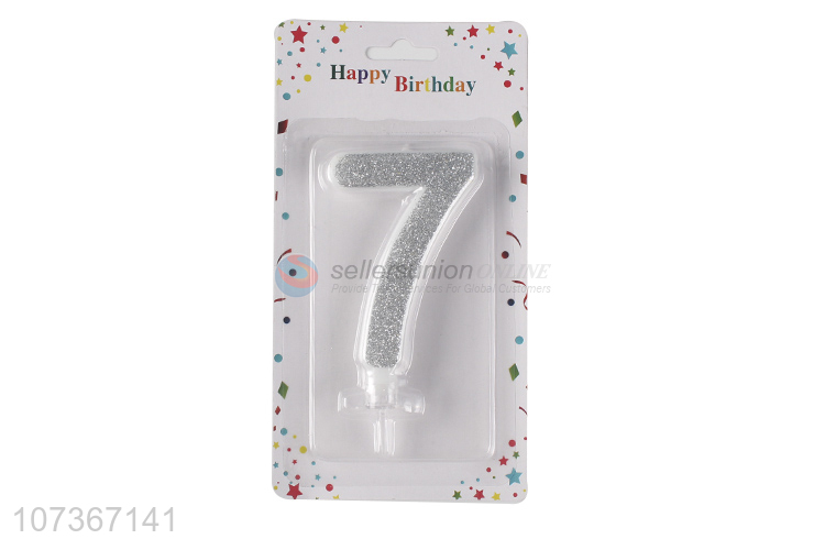 Factory Wholesale Paraffin Waxglitter Number Birthday Party Cake Candle