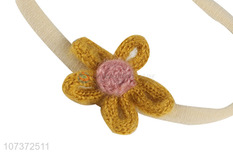 New Arrival Elastic Headband With Woolen Flower