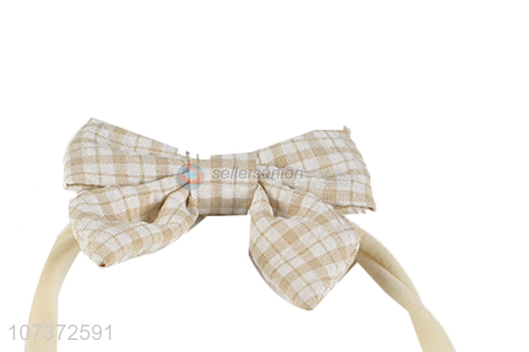 Custom Plaid Bowknot Hair Band Fashion Kids Headband