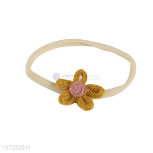 New Arrival Elastic Headband With Woolen Flower